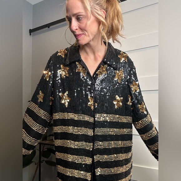 Vintage sequin beaded jacket - Picture 4 of 9